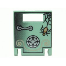 Part 4346px7 Sand Green Container, Box 2 x 2 x 2 Door with Slot and Safe with Spider Pattern 